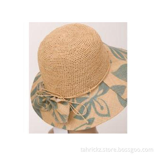Leisure Raffia Brim Womens Sun Hats Summer , Floppy Sun Hat